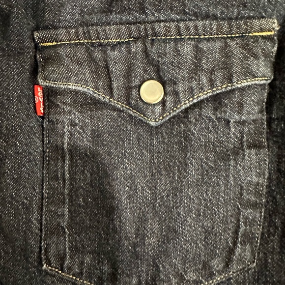 Levi's Barstow Western Indigo Denim Shirt Pearl Snap Closure - Sz L - Picture 10 of 16